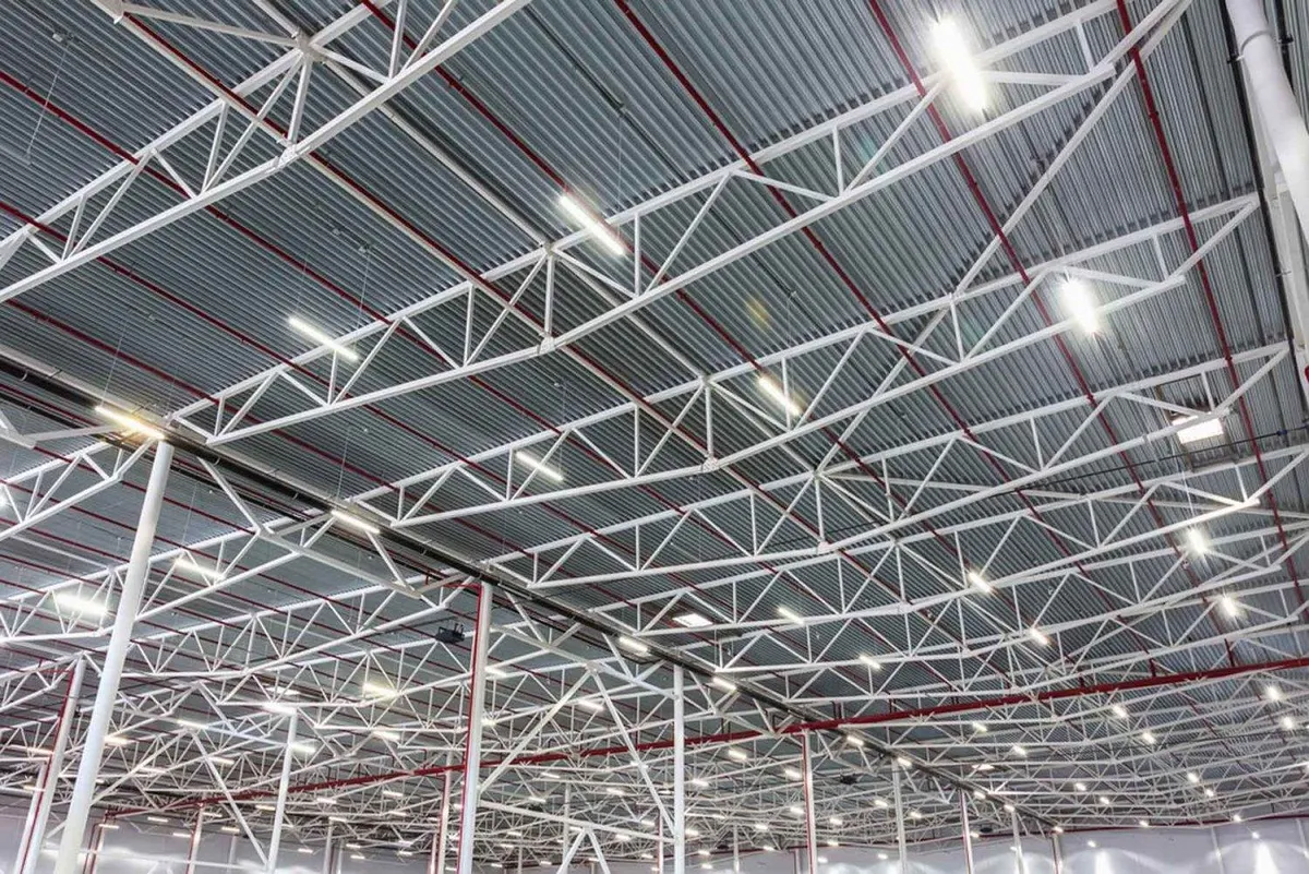 Industrial high-bay LED warehouse lighting installed by Martin Day Commercial Electricians